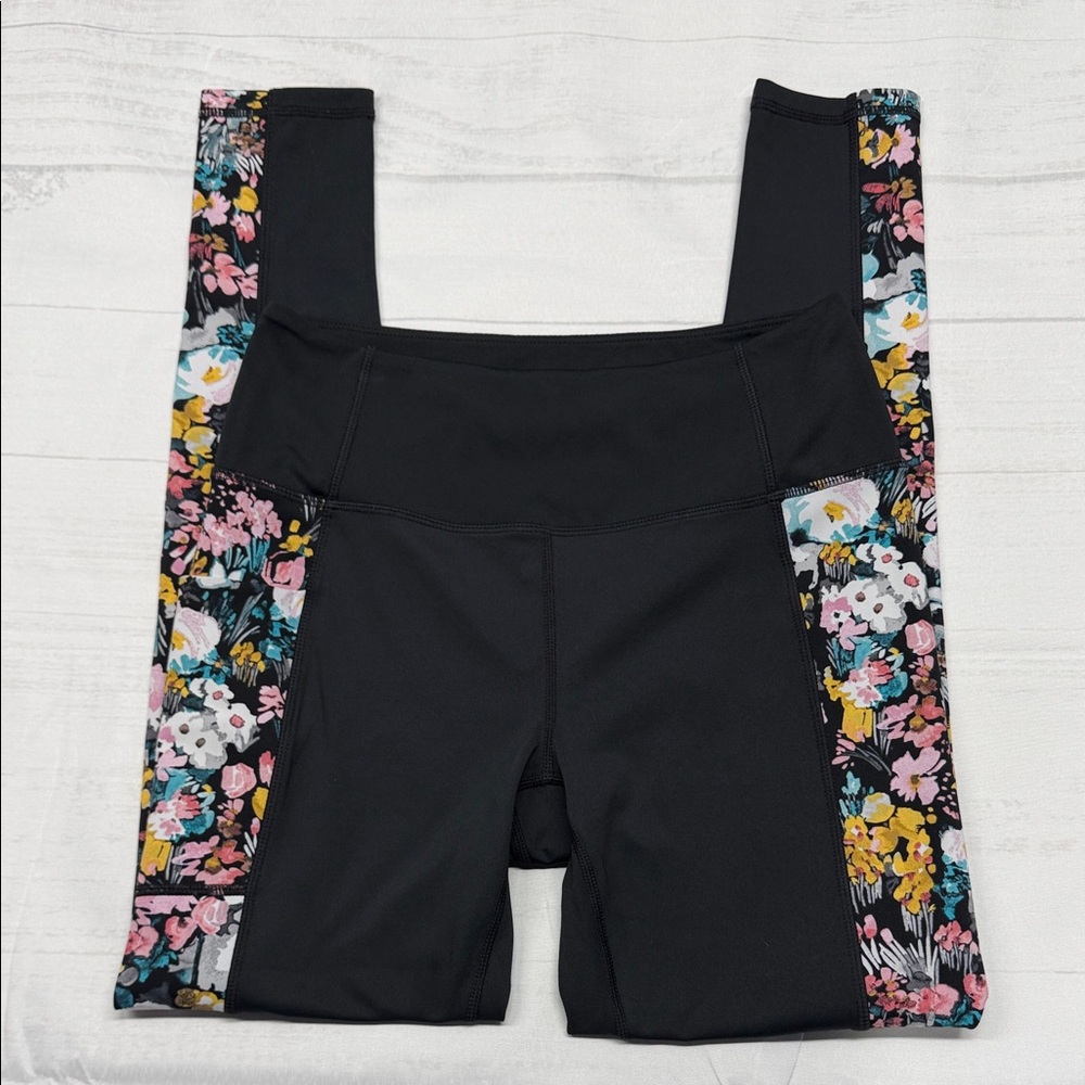 Vera Bradley Black Floral Artist's Garden Leggings Size Small